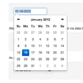 Selector de fechas bootstrap Twitter