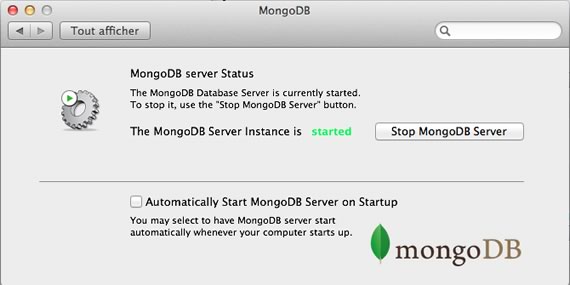 panel de control para mongoDB