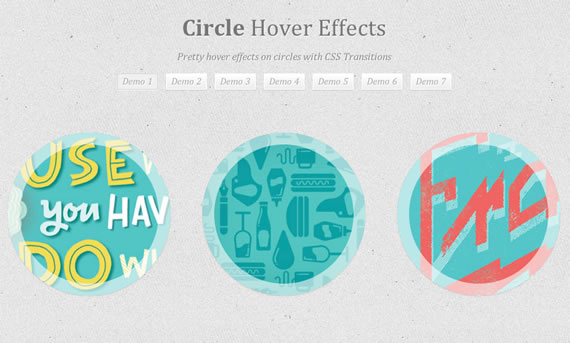 Vista previa de efecto hover sobre círculos con transiciones CSS