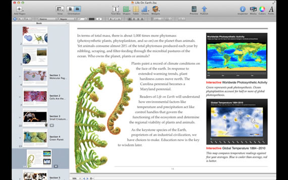 Vista previa de iBook Author