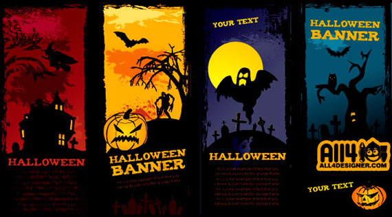 Vista previa de banners para Halloween