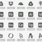 iconos tipográficos de aplicaciones populares