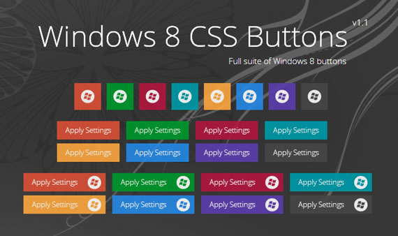 Vista previa de botones Windows 8 Metro en CSS