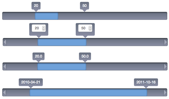 slider selector de rangos