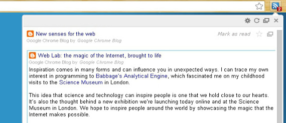 Notificaciones de Google Reader en Chrome