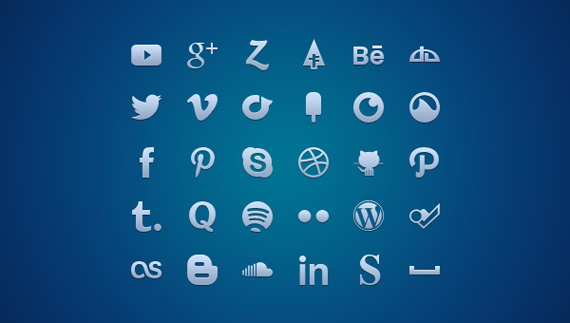 Iconos sociales en variados formatos