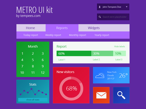 Elementos UI estilo Metro