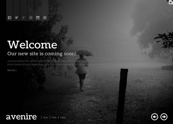 Avenir - Plantilla para Coming Soon en HTML