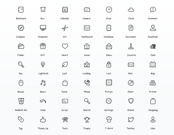 Iconos minimalistas