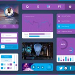 Minimal UI Kit en violeta y azul