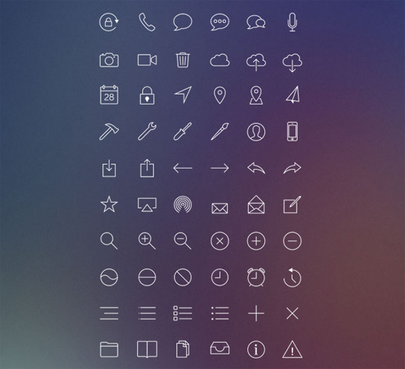 Completo set de iconos estilo iOS: Inspired Line