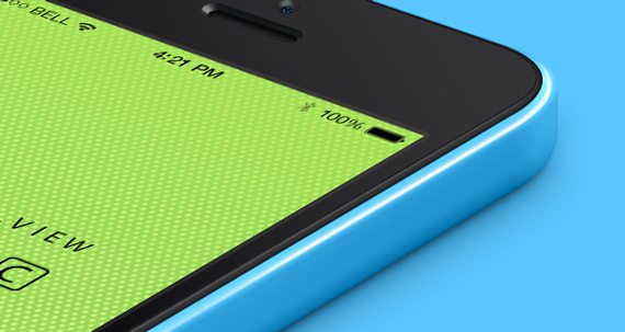 Mockup 3D isométrica del iPhone 5C