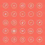 Iconos circulares planos en formato PSD