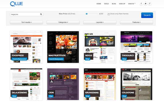 Qlue: Nuevo buscador de themes para WordPress