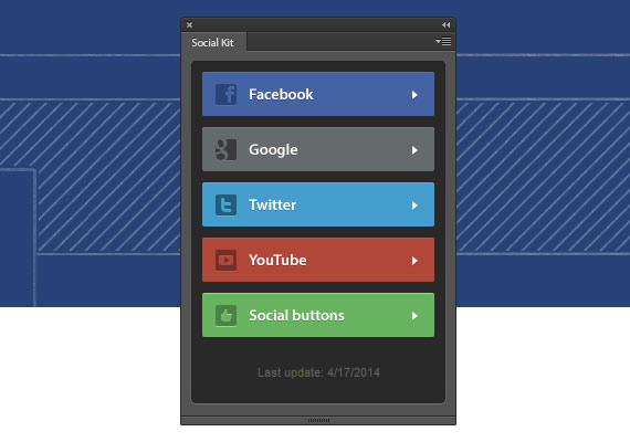 Plugin con kit social en PSD para Photoshop