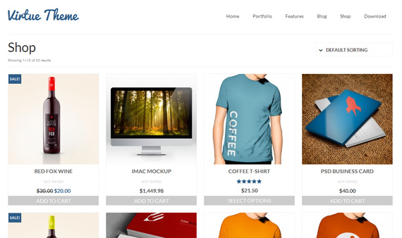 Virtue: theme con tienda para WordPress