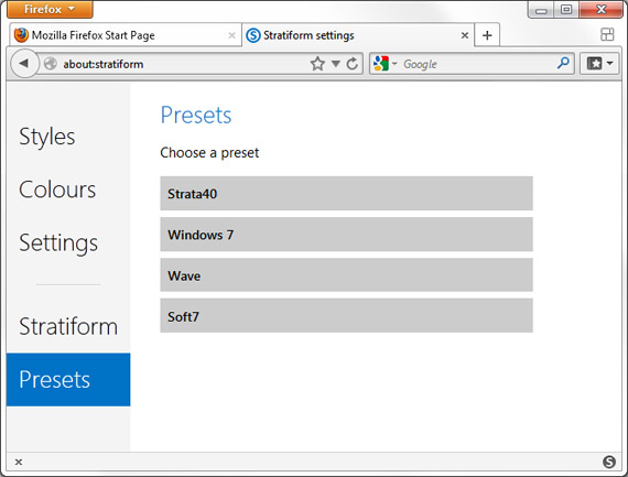 Personalizar Firefox con Stratiform
