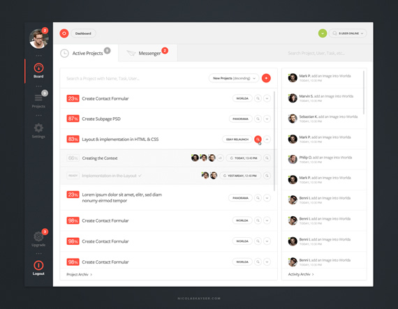 Stylish dashboard PSD