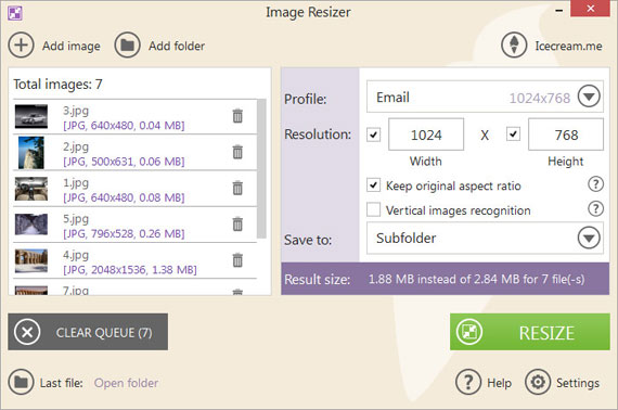 Redimensionar imágenes en Windows con Image Resizer