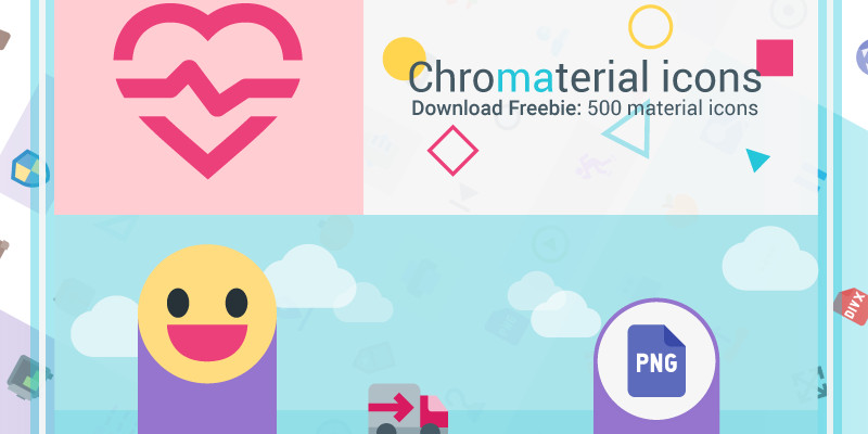 Paquete de iconos planos para Material Design