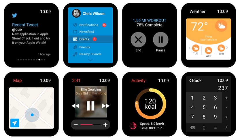 Compilado de elementos UI para Apple Watch