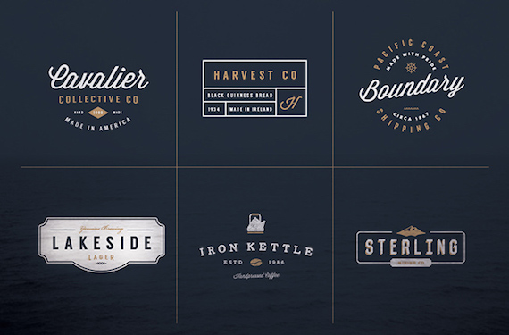 Paquete de logos estilo vintage