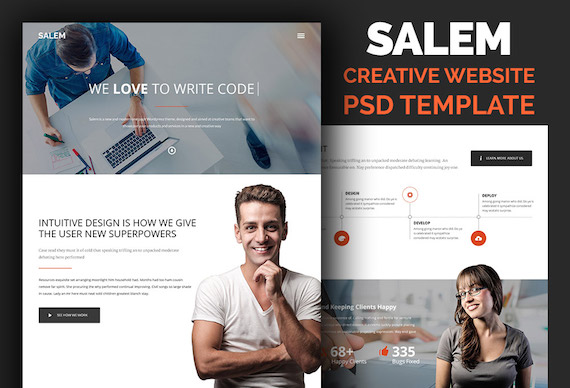 Clean and Bold Website Template PSD