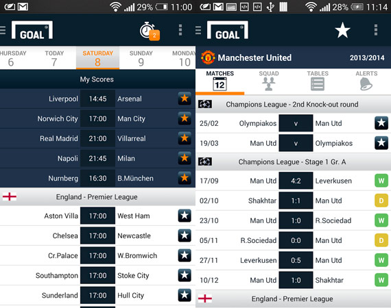 Apps Android para ver resultados deportivos