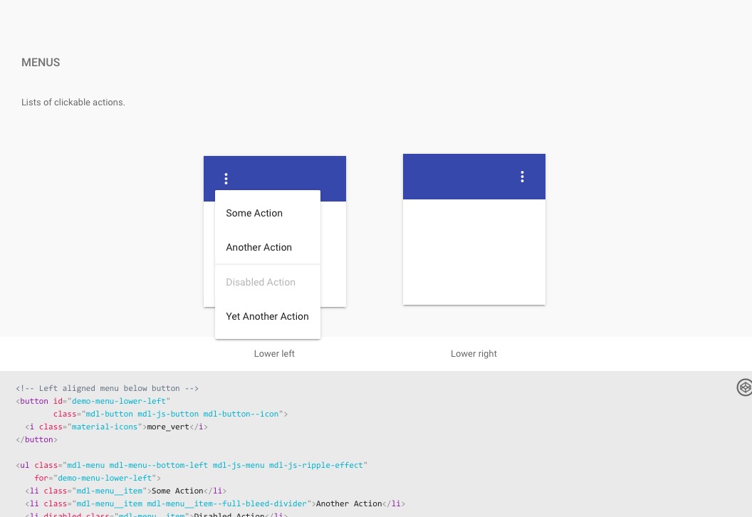 Material Design Lite para diseño Web